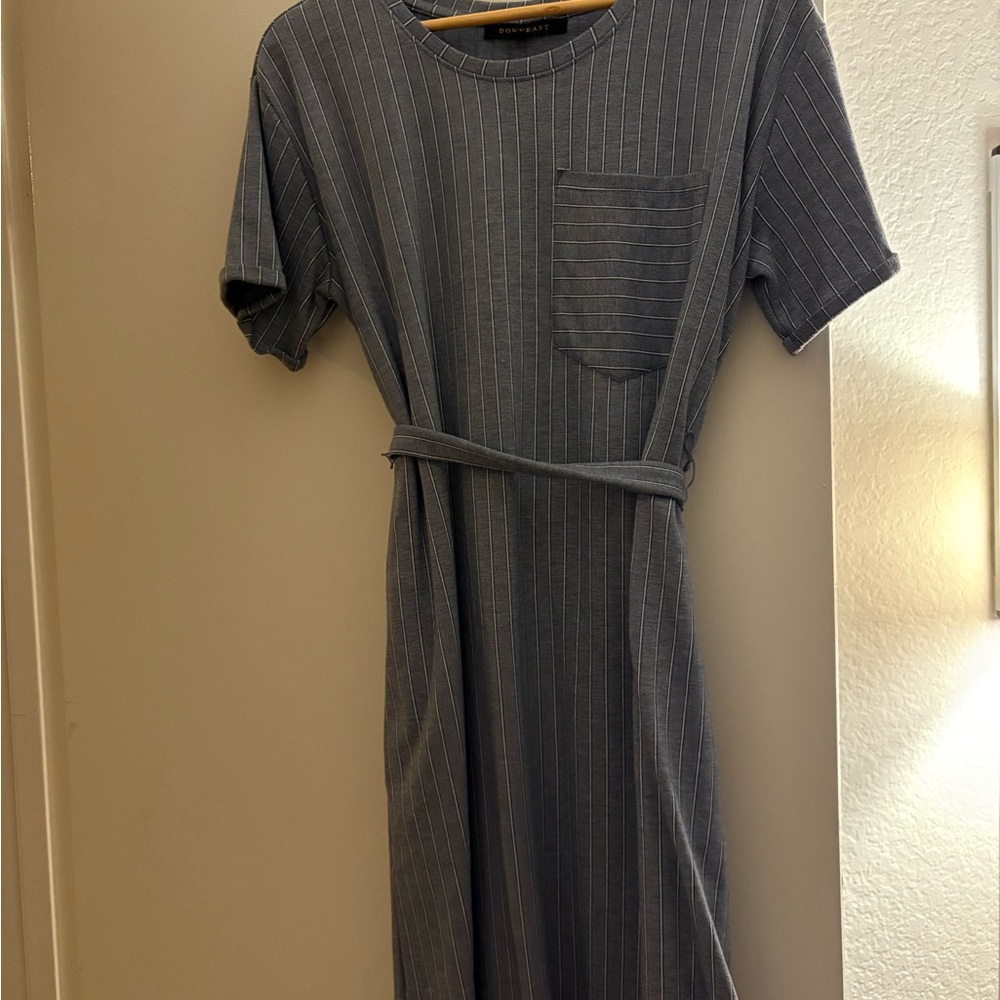 Striped Blue Casual Dress